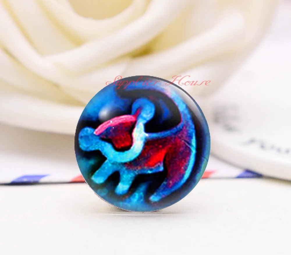 

Handmade Round Lion King photo glass Cabochons, Jewelry Finding Cameo Pendant Settings, (F1532546-1219)