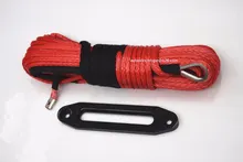 Красный синтетический трос для лебедок 10 мм * 30 м и алюминиевая