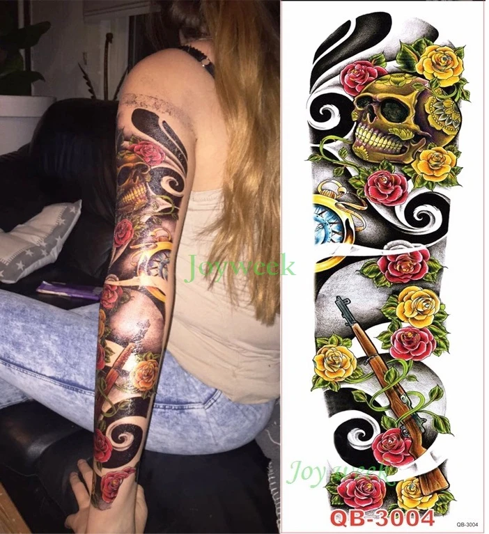 Водостойкая временная татуировка наклейка на руку Павлин роза цветы Старая школа тату наклейка s флэш-тату поддельные татуировки для женщин 9