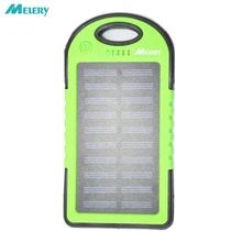 Melery Solar Charger 5000mAh Portable Solar Power Bank Waterproof Shockproof Dustproof Dual USB Battery Bank for IPhone Samsung