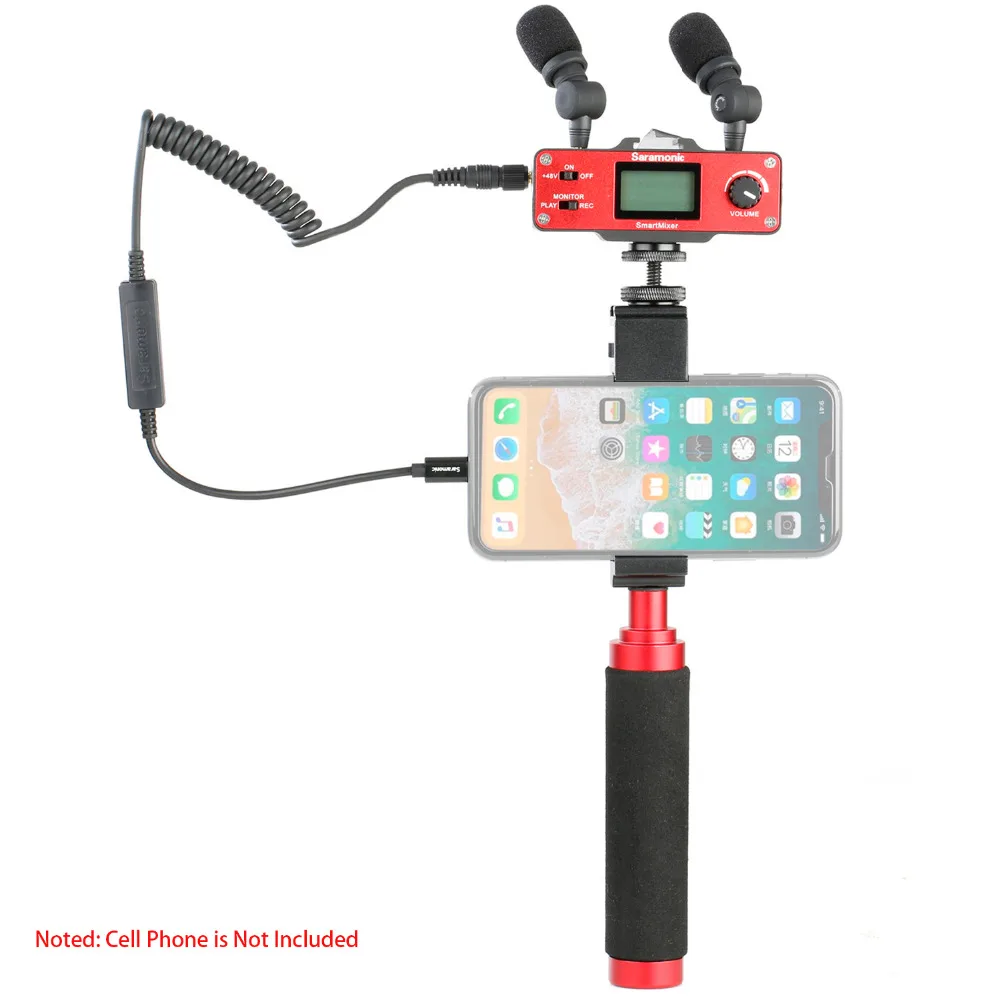 

SmartPhone Video Rig , Saramonic SmartMixer Phone Stabilizer Handheld Holder with Audio Mixer ,Dual Microphone and Lightning Out