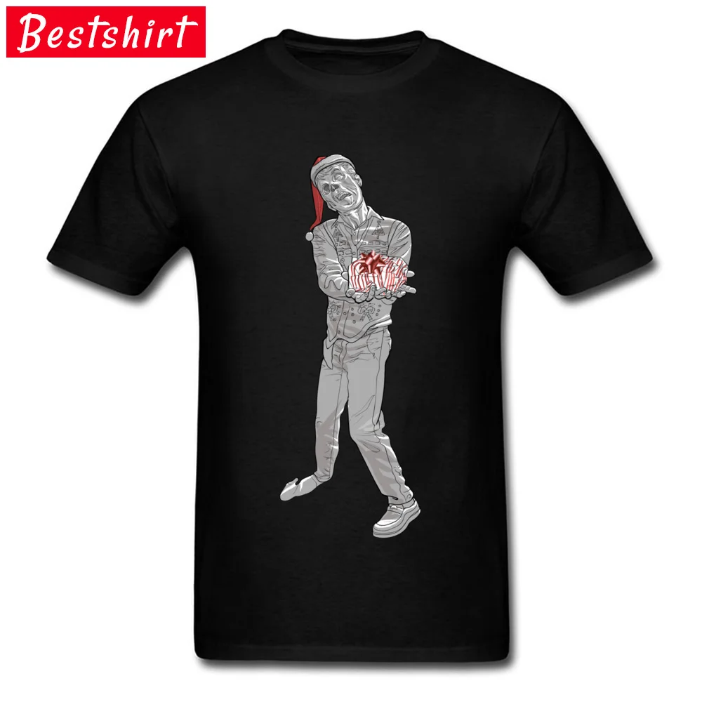 Short Sleeve Tops Tees Round Collar 100% Cotton Men T Shirts Christmas Zombie Black and White Gift T Shirts 2018 Hot Sale Christmas Zombie Black and White black