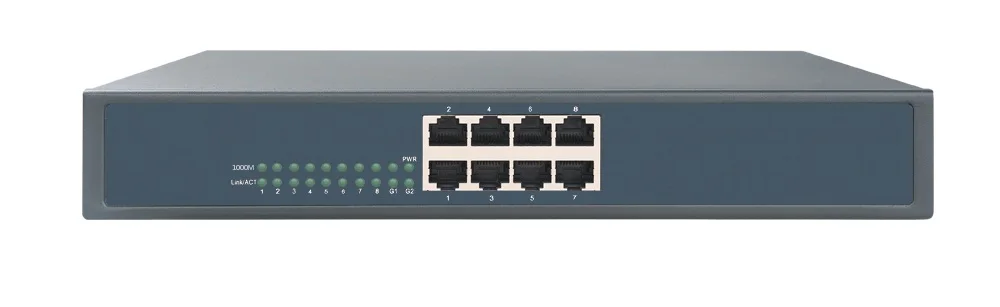 8 port 10 100 1000M network Switch full Gigabit Ethernet switch built in power rack mount