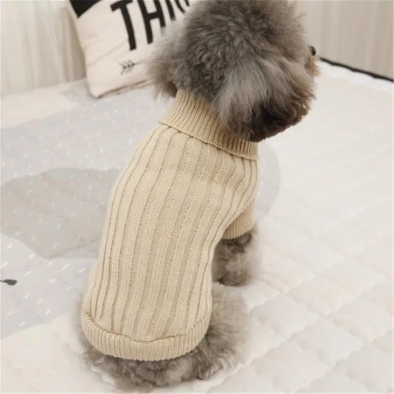 

Solid Pet Small Dog Knitted Sweaters Clothes For Dogs Chihuahua Pug Puppy Cat Sweater Autumn Winter Pullover Turtleneck Clothing