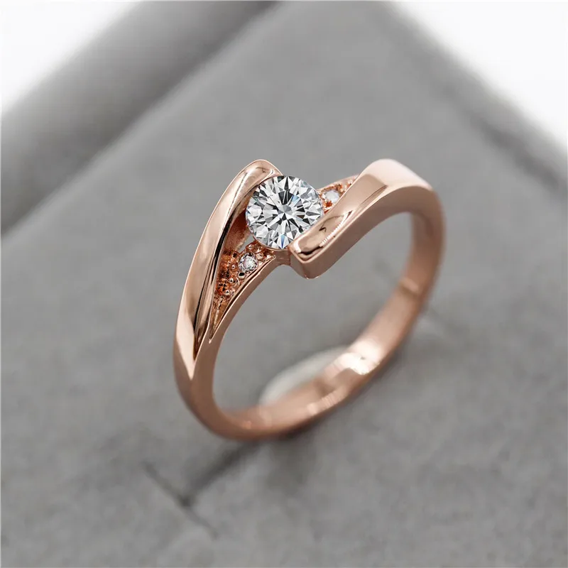 Almei 49% off Women's Ring Fashion Classic White Crystal Silver Color Commitment Rings Jewelry Wedding Engagement Girl Gift J045