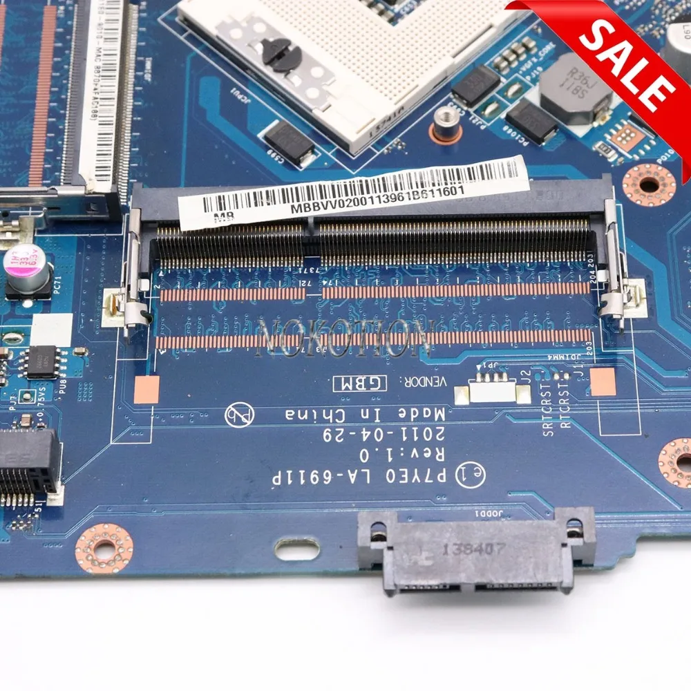 NOKOTION MB. BVV02.001 P7YE0 LA-6911P Rev 1,0 MBBVV02001 для acer aspire 7750 7750g материнская плата HM65 DDR3 HD 7400M ATI graphics