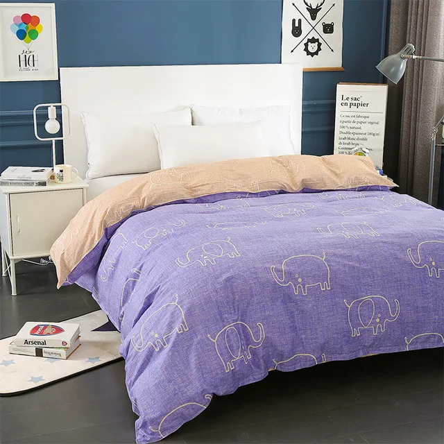 100 Cotton Single Product Quilt Modern Fashion Home Textiles 100 Cotton Single Product Quilt Modern Fashion Home Textiles Bedding Cartoon Purple Elephant Prints Multi Size Optional