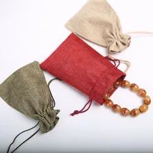 10*15Cm 50Pcs/Lot Candy Pouches Bags Linen Gift Drawstring Bags For Wedding Party Jewelry Decoration Favor Gift Draw Pocket