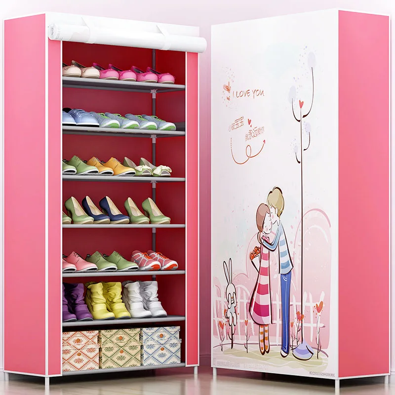 3D картина 8-слой 7-сетка полка для обуви нетканые ткани большой обувной шкаф Организатор съемный для хранения обуви для домашней мебели