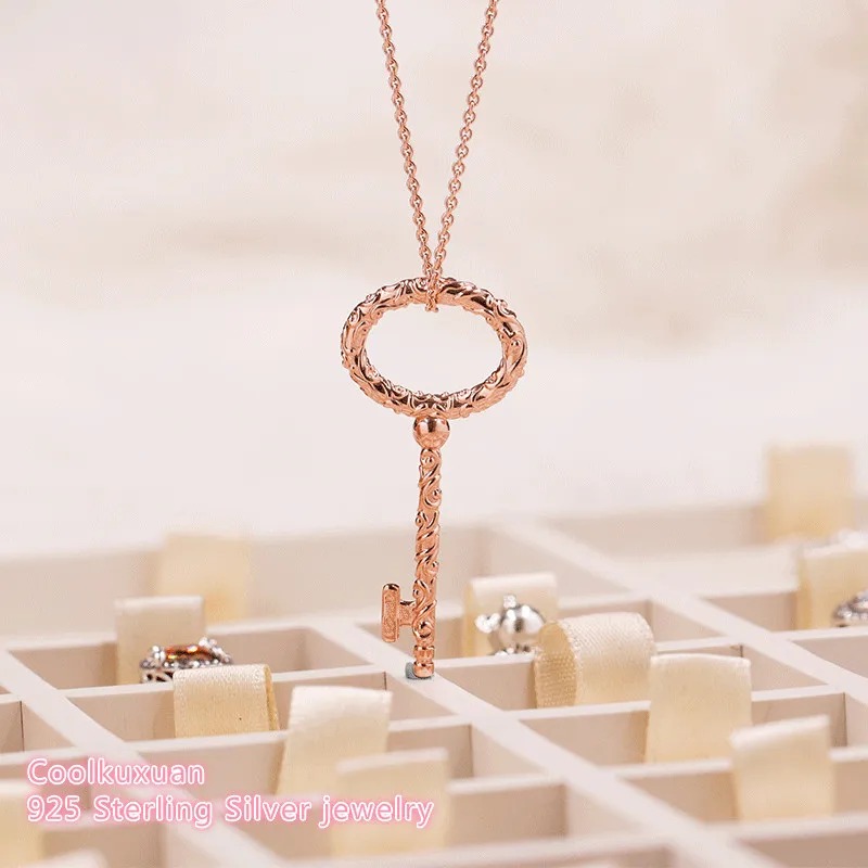 Autumn 100% Original 925 Sterling Silver Regal Key Necklace Rose Gold For Women Jewelry | Украшения и аксессуары