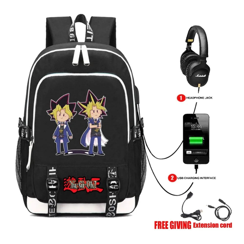 Многофункциональный USB зарядный рюкзак аниме Yu-Gi-Oh рюкзак для подростков мужчин wo мужские Школьные Сумки Подростков дорожная сумка 8 стиль