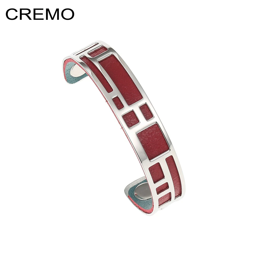 

Cremo Manchette Labyrinthe Narrow Cuff Bangle Woman Band Medium Two-Tone Open Cuff Bracelet Stainless Steel Chic Charm Pulseiras