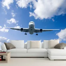 Пользовательские papel де parede, самолет небо обои с облаками, гостиная спальня ТВ фон стены 3d настенные фрески обои