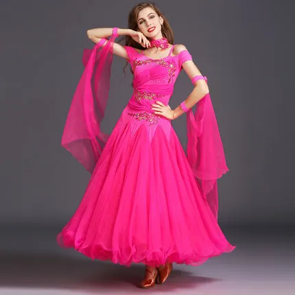 Exquisite Luxury Rhinestone Ballroom Dance Dresses Standard Ballroom Dancing Clothes Competition Standard Dance Dress Waltz