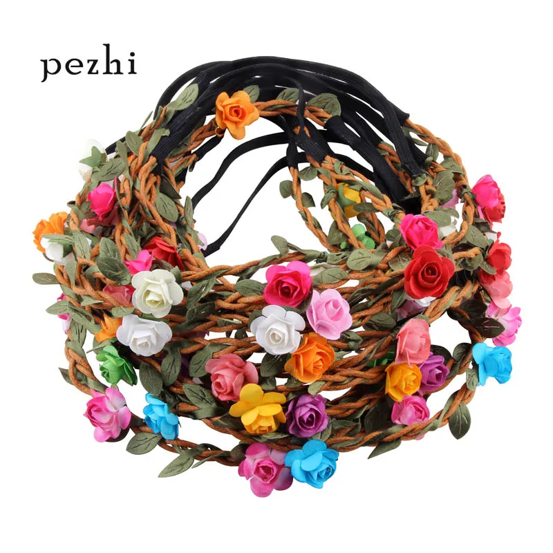

2019 new rose garland bridal tiara European hair styling rope dIY travel jewelry