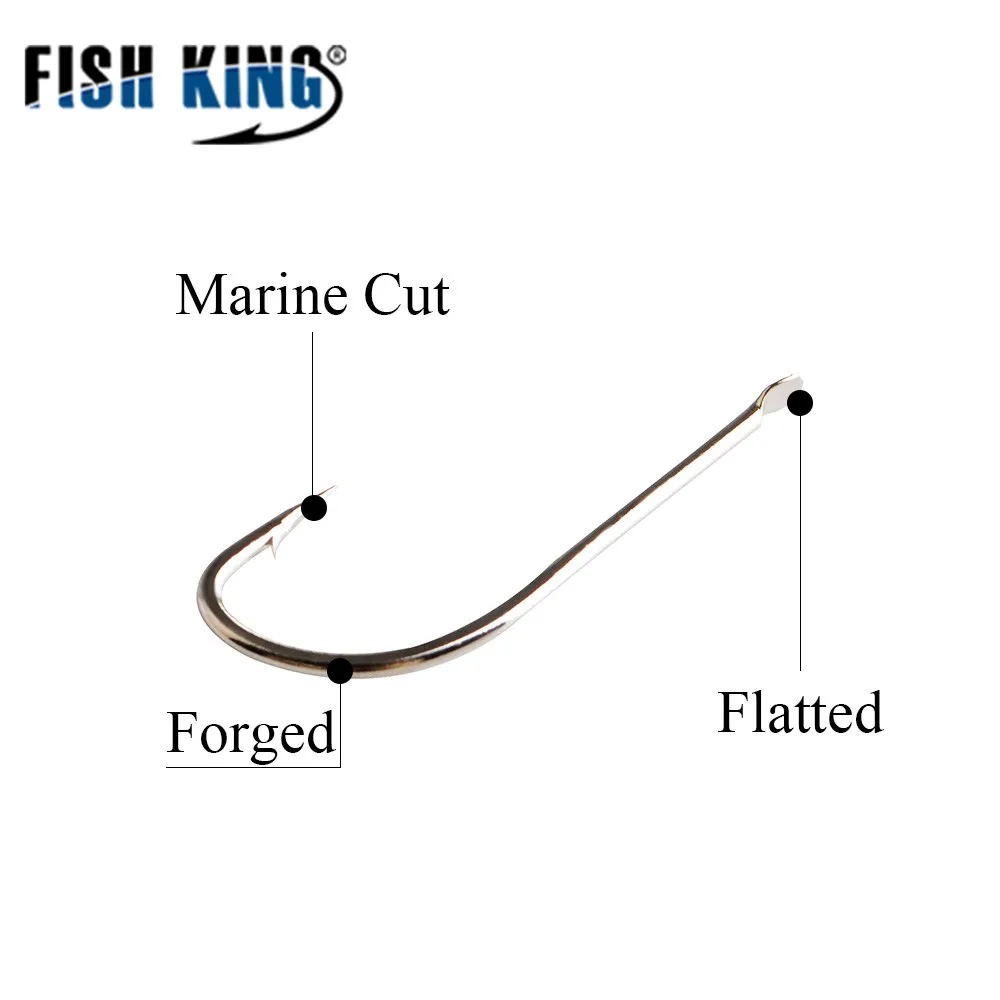 FISH KING 50 шт. рыболовный крючок с бородкой из Японии держатель для приманки