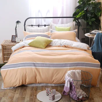 

High quality bedding set simple style kids/adult queen size Cotton duvet cover Stripes&star&fish&geometry bedclothes flat sheet