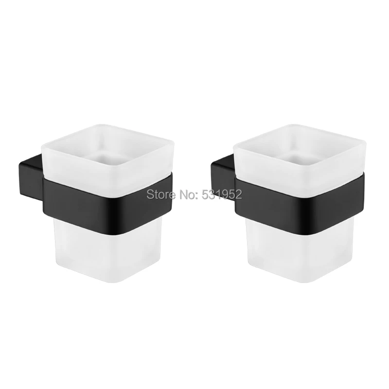 Square Toothbrush Holder Stainless Steel Toothbrush Tumbler&Cup Holder Wall Mount Stainless Steel toothbrush cup bathroom organizer