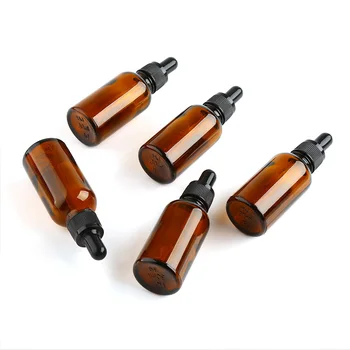 

5pcs 30ml Glass Amber Bottles Empty Essential Oil Dropper Eye Aromatherapy