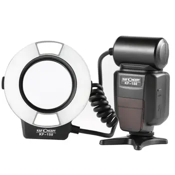 

K&F Concept Macro Ring Light Flash,K&F Concept Kf-150 Ttl Speedlite Lcd Display And Wireless Slave Function With 6Pcs Adapter