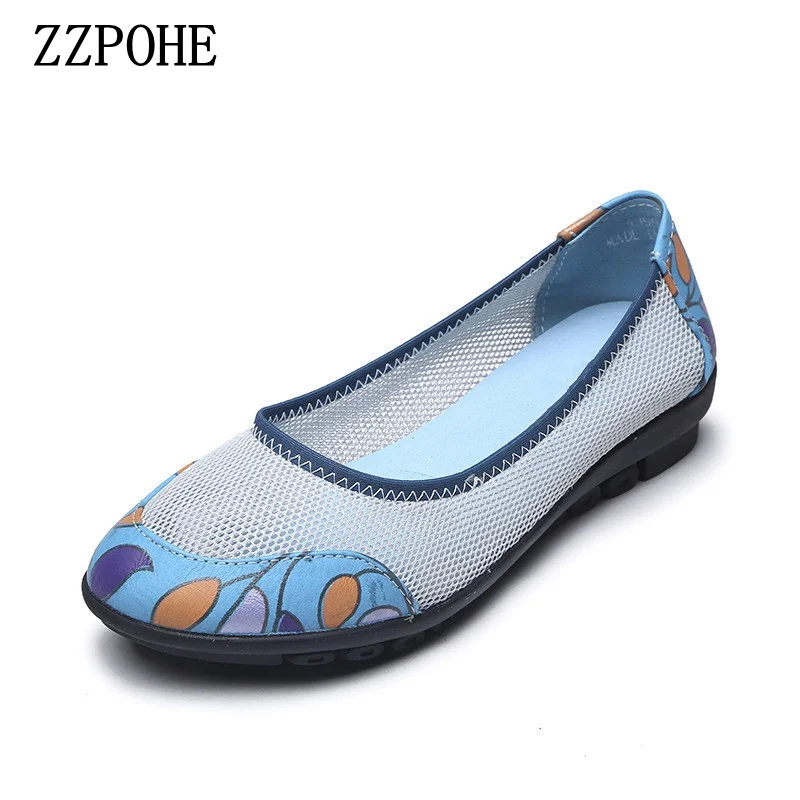 

ZZPOHE Summer Women Shoes Woman Fashion air mesh Flat Sandals Woman Casual Comfortable Soft Sandals women's shoes