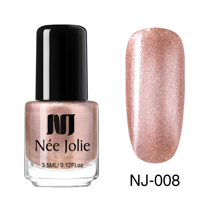 Лак для ногтей NEE JOLIE Pink Series, быстросохнущий, 3,5 мл, 7,5 мл, голографический матовый блеск, зеркальный эффект, лак для ногтей, 18 цветов - Цвет: 3.5ml Glitter-08
