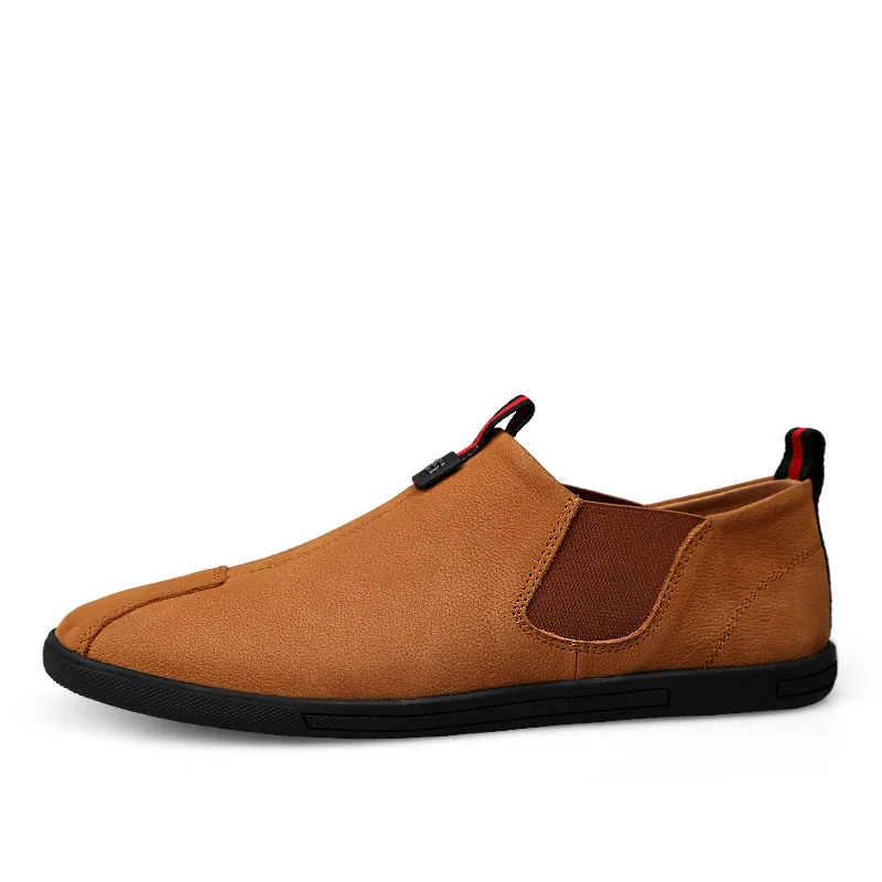 marrom Plus Natural Sobre Homens Deslizar À Dos Couro Preto Size Sapatas Dropshipping Casuais Feitos Mão Borracha De Condução Mocassins Sapatos AqHEnxwZ