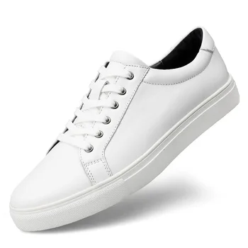 

Winter British Style Men's Skateboarding Shoes Genuine Leather Outdoor Sport Athletic Woman Black White Shoes Sneakers Classics