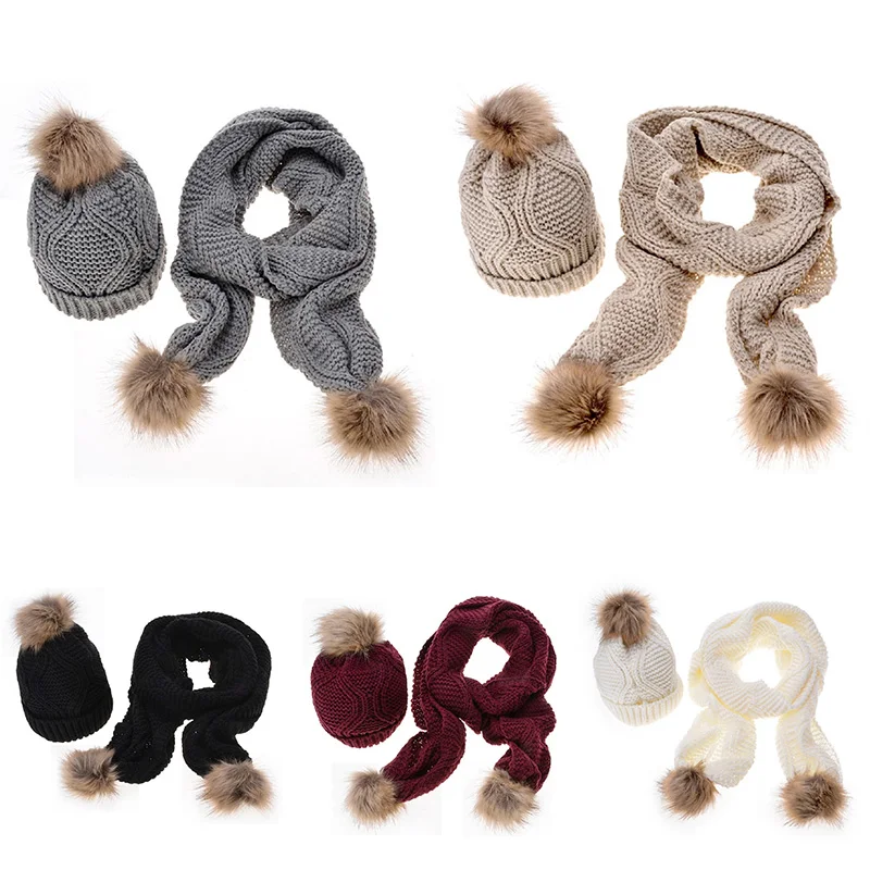 Для женщин вязаная шапка глушитель 2018 модные зимние теплые жаккардовые переплетения скрученный шарф Hat подарок на день рождения Женская