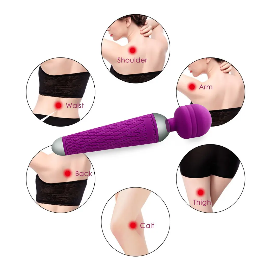 Khalesex Powerful AV Magic Wand Vibrator for Woman Multi Speeds Adult Sex Toys for Women Clitoris G Spot Stimulation Erotic Toys