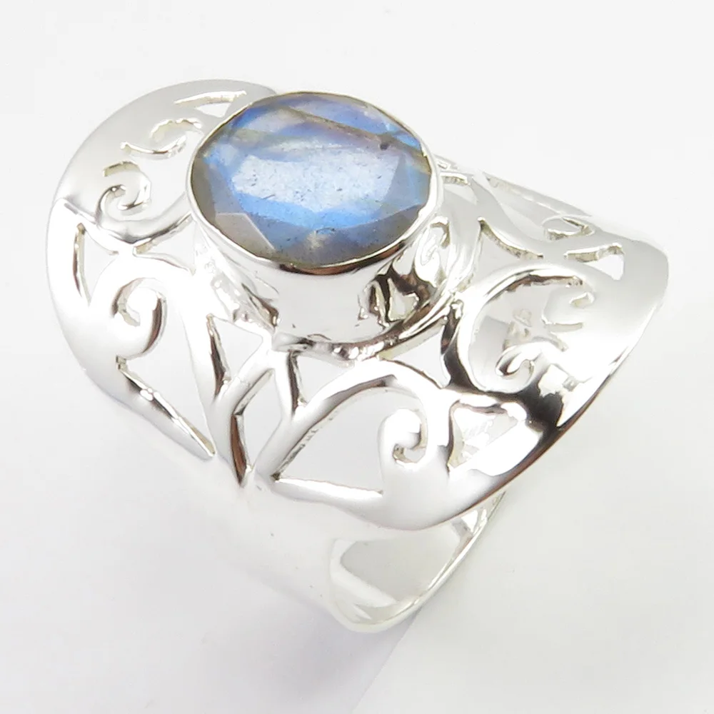 

Silver Labradorite Ring Sz 8.5 Women's New Jewelry Unique Designed