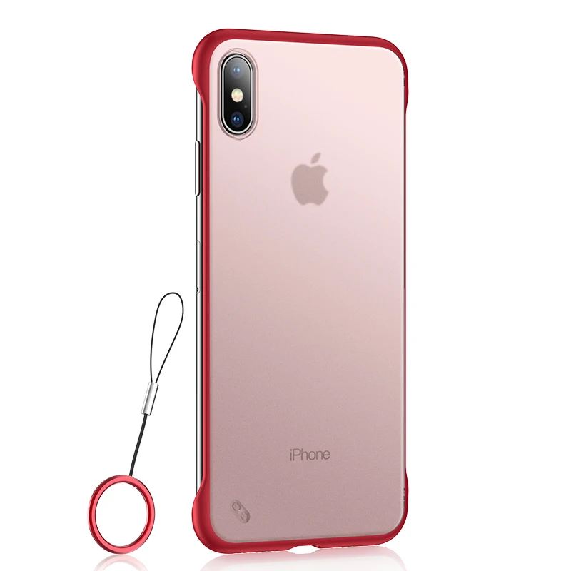 Lovebay чехол для телефона для iPhone 11, 6, 6 S, 7, 8 Plus, X, XR, XS Max, роскошное Безрамное кольцо, дизайн, скраб, Жесткий ПК для iPhone 11Pro Max, чехол - Цвет: red