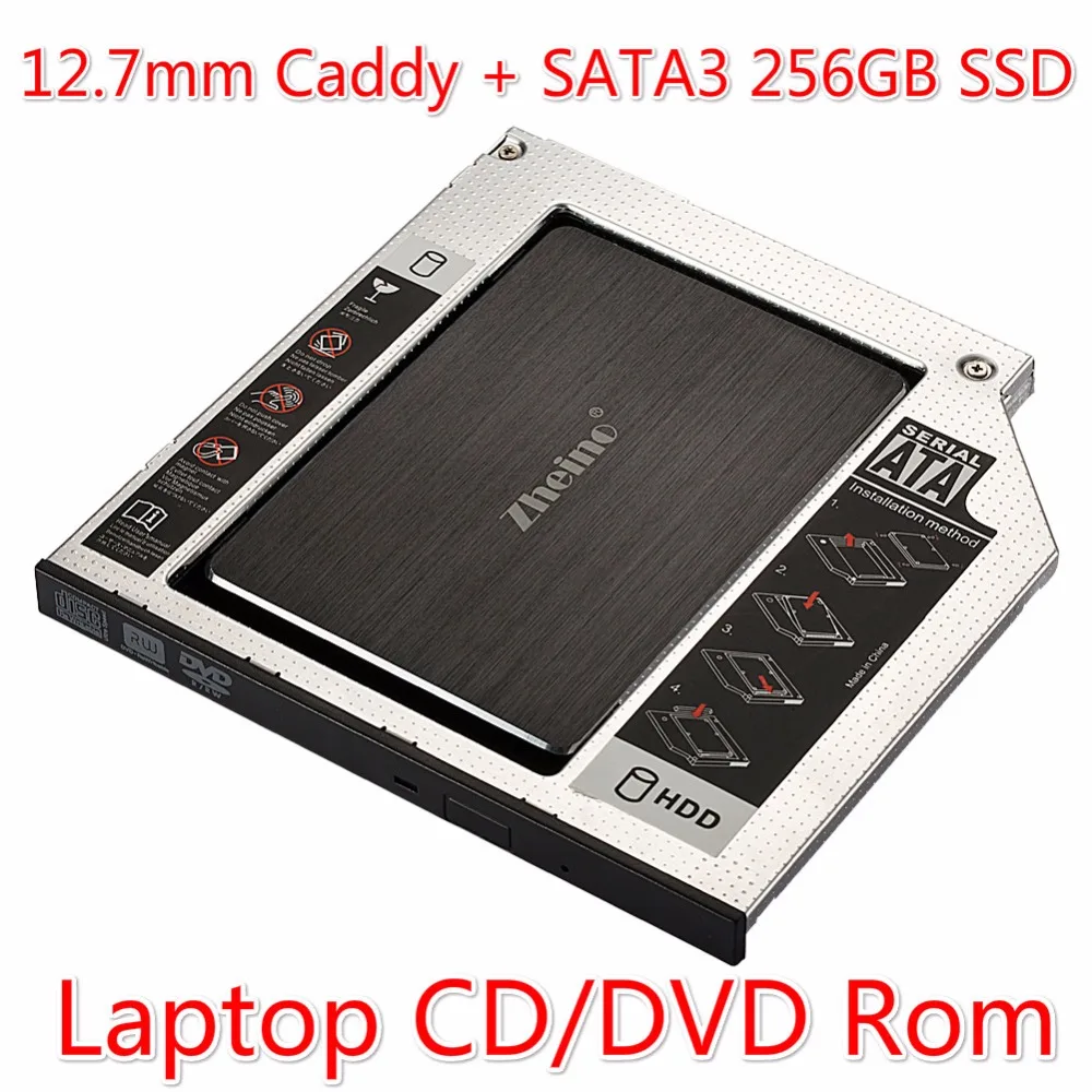 Zheino SATAIII 256GB SSD with Aluminum 12.7mm Caddy Laptop Sata SSD HDD