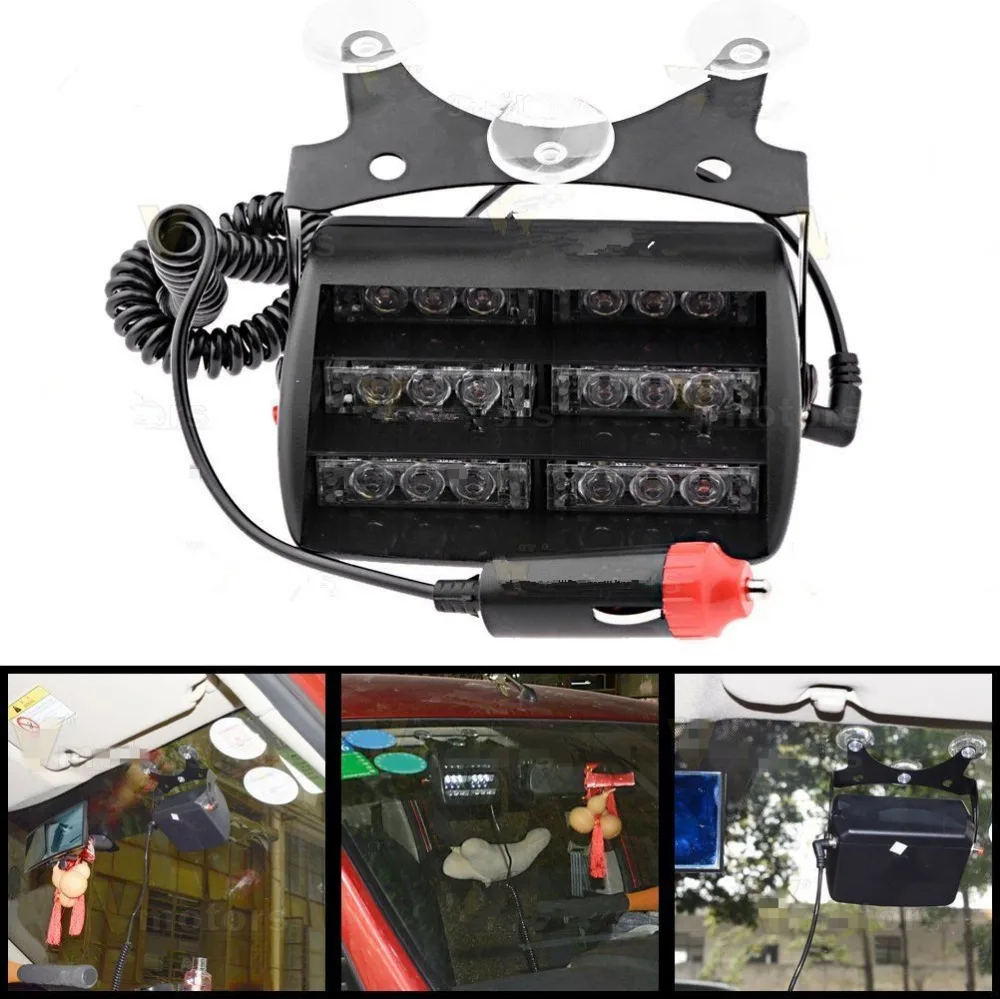 

18 LED 18LED White Dash Warning Caution Police Emergency Flash Strobe Light Car Truck