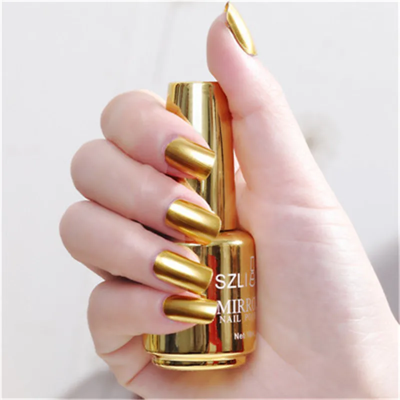 

18ml Metallic Nail Polish Magic Mirror Effect Chrome Nail Art Polish Varnish Long-lasting Shell Nail Polish Shiny Glitter 2018