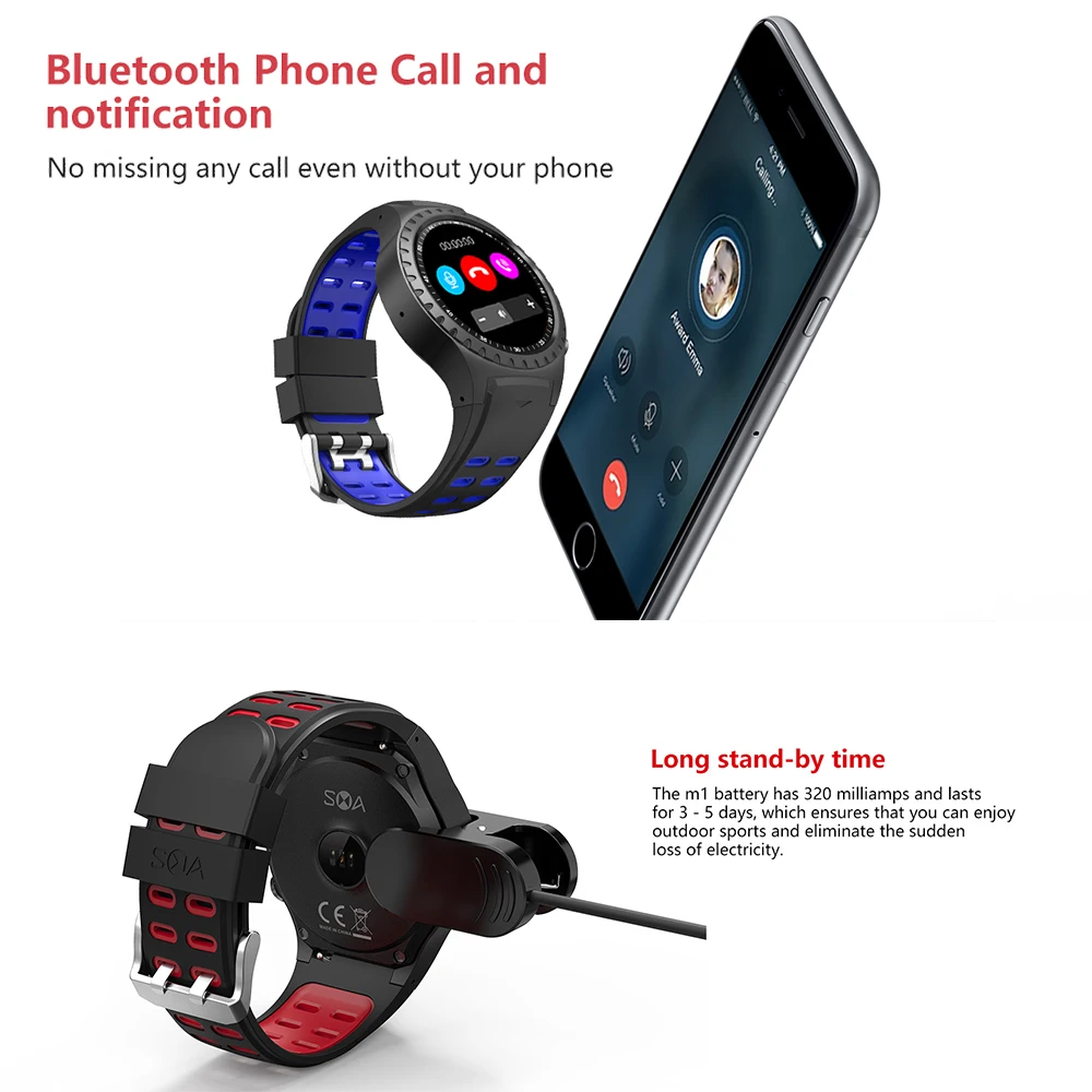 Смарт часы MTK2503 Bluetooth шагомер пульсометр GPS телефон компас спортивные мужские для