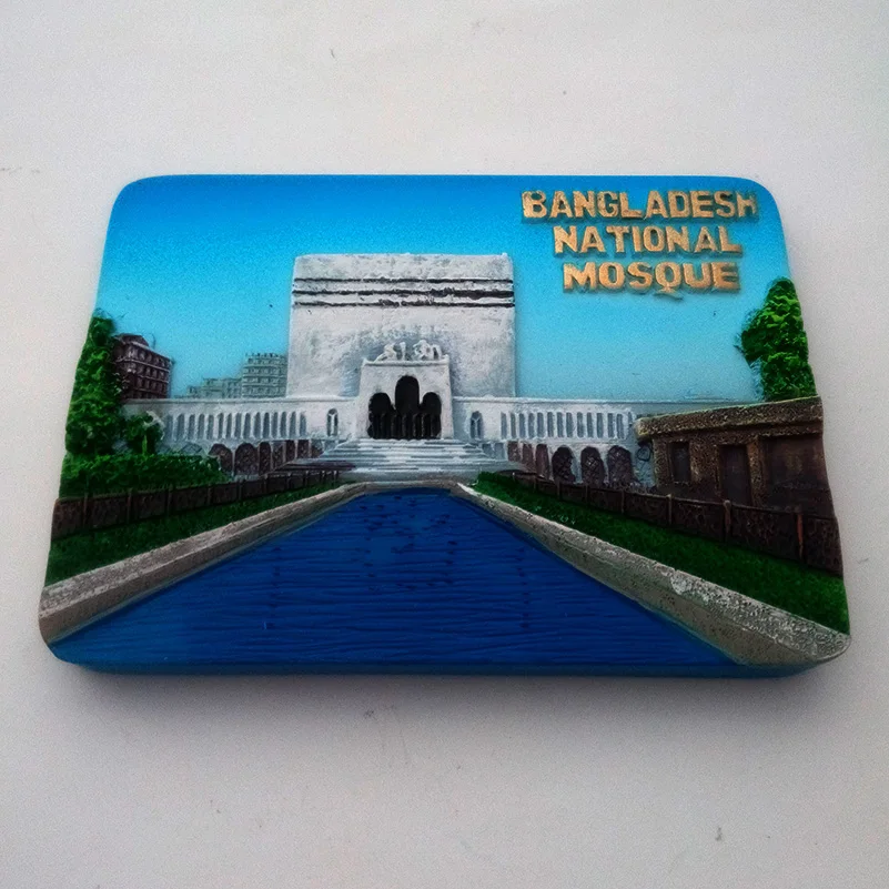 3D Creative Bangladesh National Mosque Resin Refrigerator Fridge