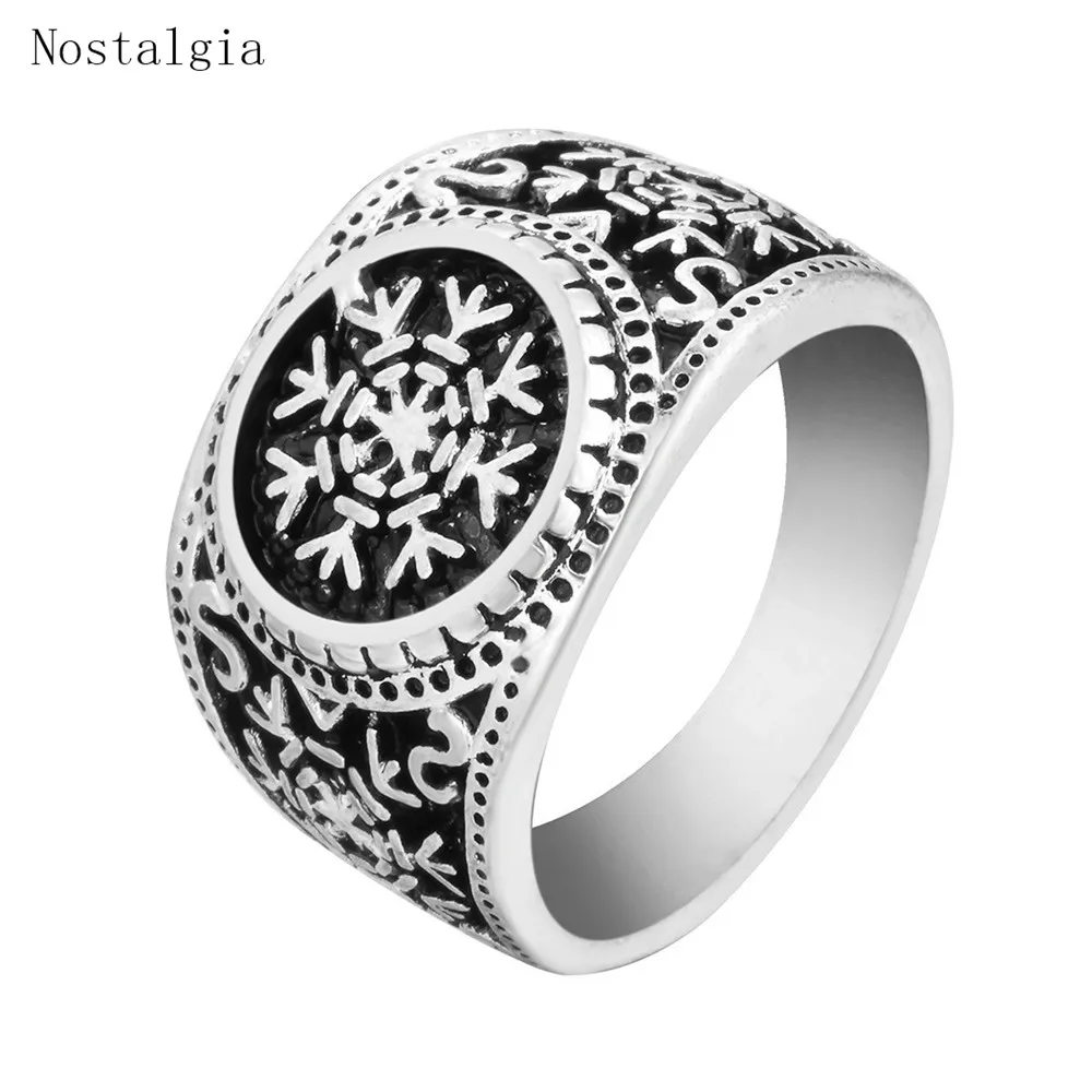 

Nostalgia Helm Of Awe Aegishjalmur Viking Ring Male Womens Jewellery Scandinavian Norse Slavic Promise Rings For Couples