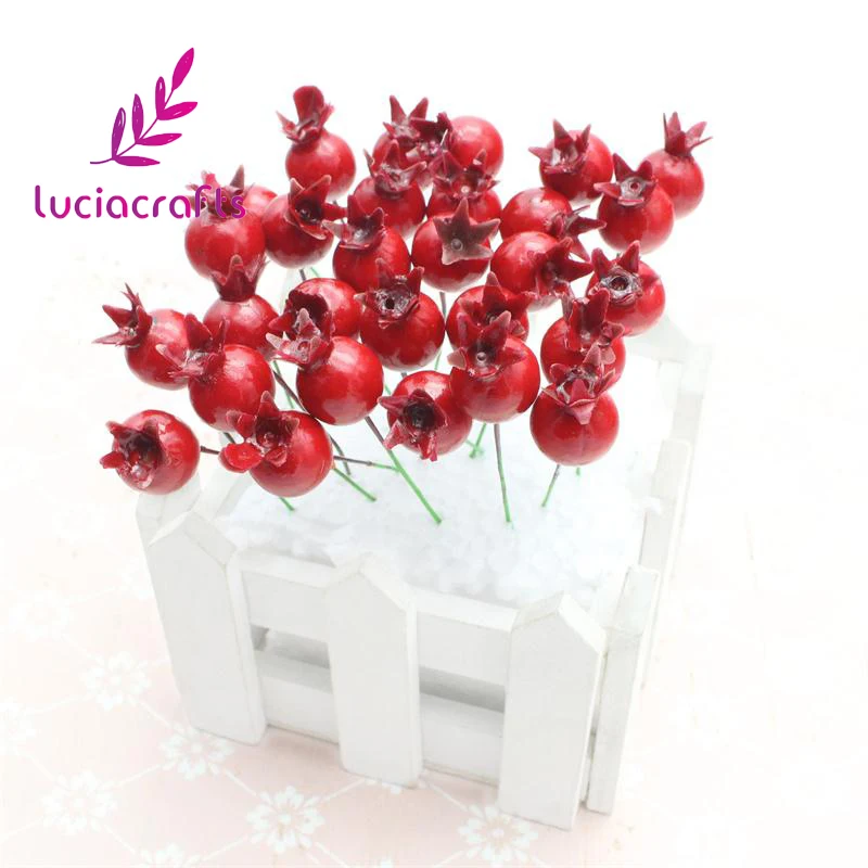 Lucia crafts 15 мм Мини Гранат фрукты маленькие Ягоды Искусственные цветы Свадебные Декоративные 20 шт A0608