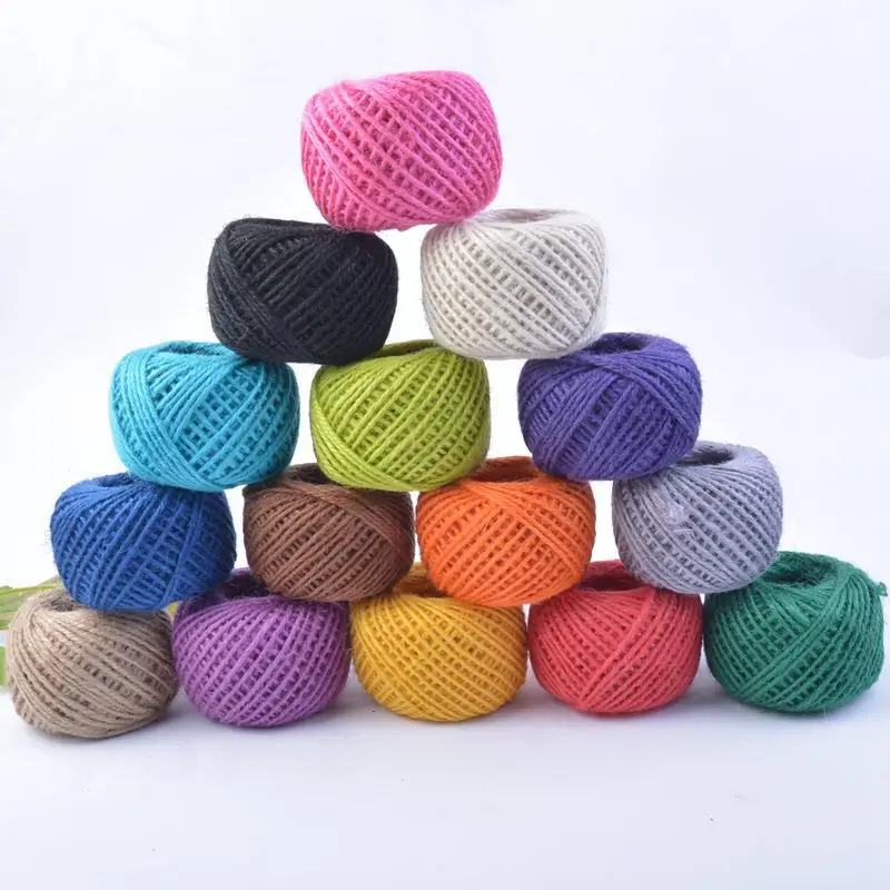 

50M/roll Natural Burlap Hessian Jute Rope Twine Hemp Rope String Gift Box String Cord Wedding Tags Party Deco Supply