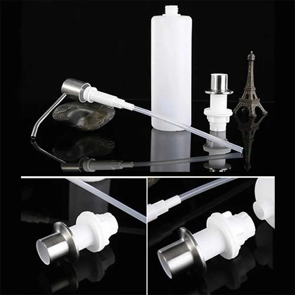 

Kitchen Soap Dispenser BatBathroom Detergent Dispenser For Liquid Soap Lotion Dispensers Tools Stainless Steel Head + ABS Bott