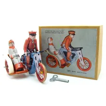 Decoración del hogar, triciclo Vintage, juguete de hojalata, cuerda mecánica clásica, triciclo, bicicleta, juguete de hojalata para niños, regalo de colección