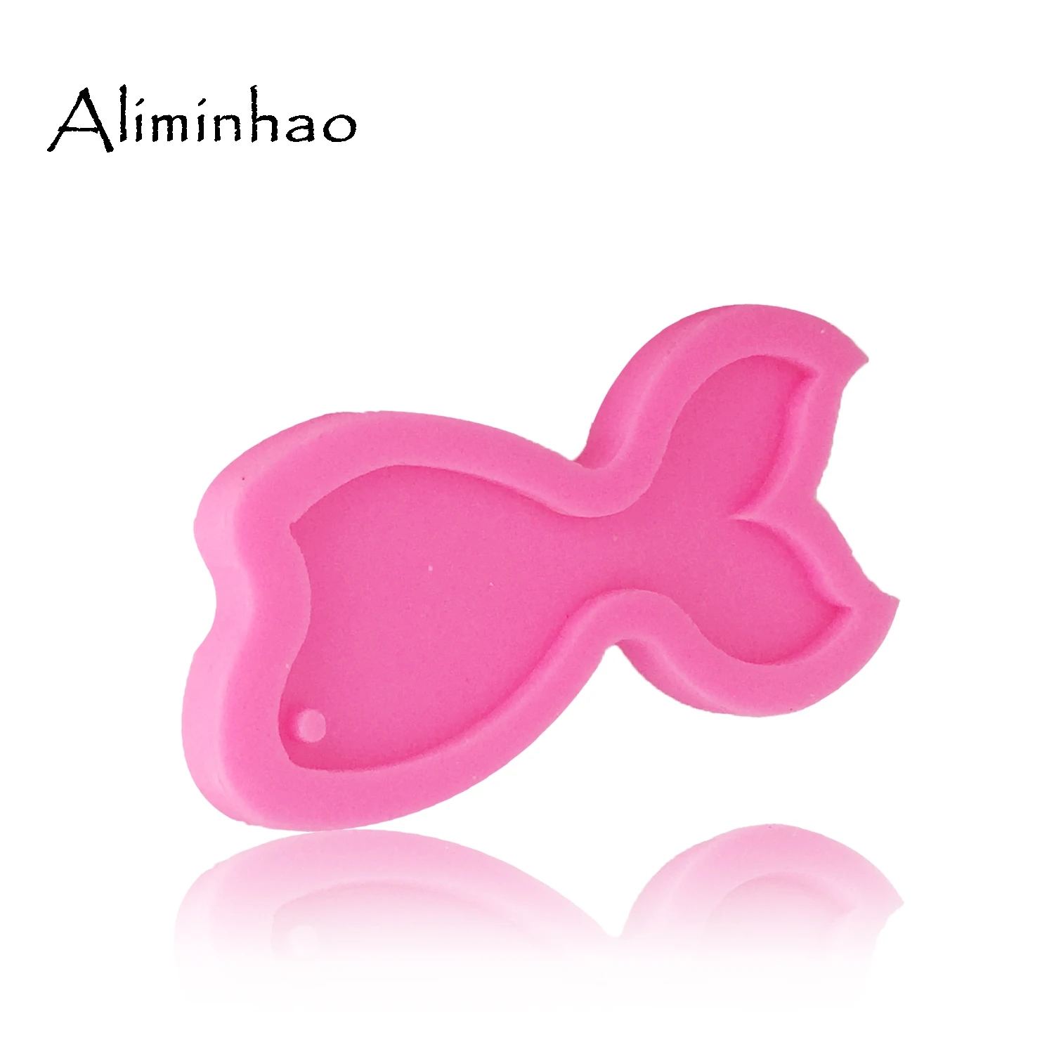 DY0059 shiny Mermaid tail shape silicone mold for key chain Fish tail Pendant moulds clay DIY Jewelry Making epoxy Resin mold