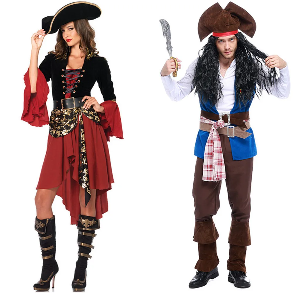 Women/men Pirate Costumes Fancy Carnival Performance Sexy Adult ...