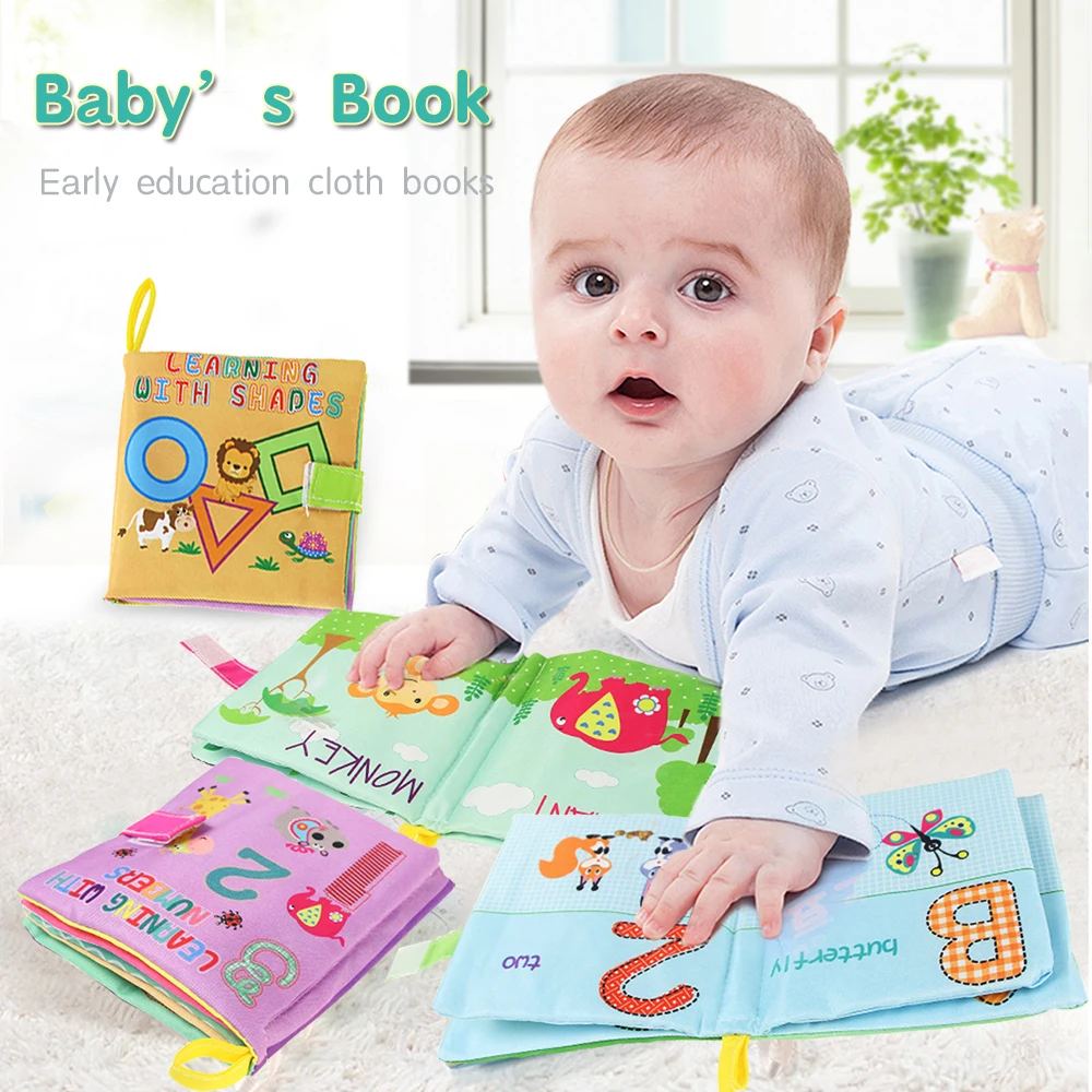 

4 Type Wearable Cloth Book English Word Book Baby Readings Rustle Children Learning Toy Early Education Toy Infant Cloth Book