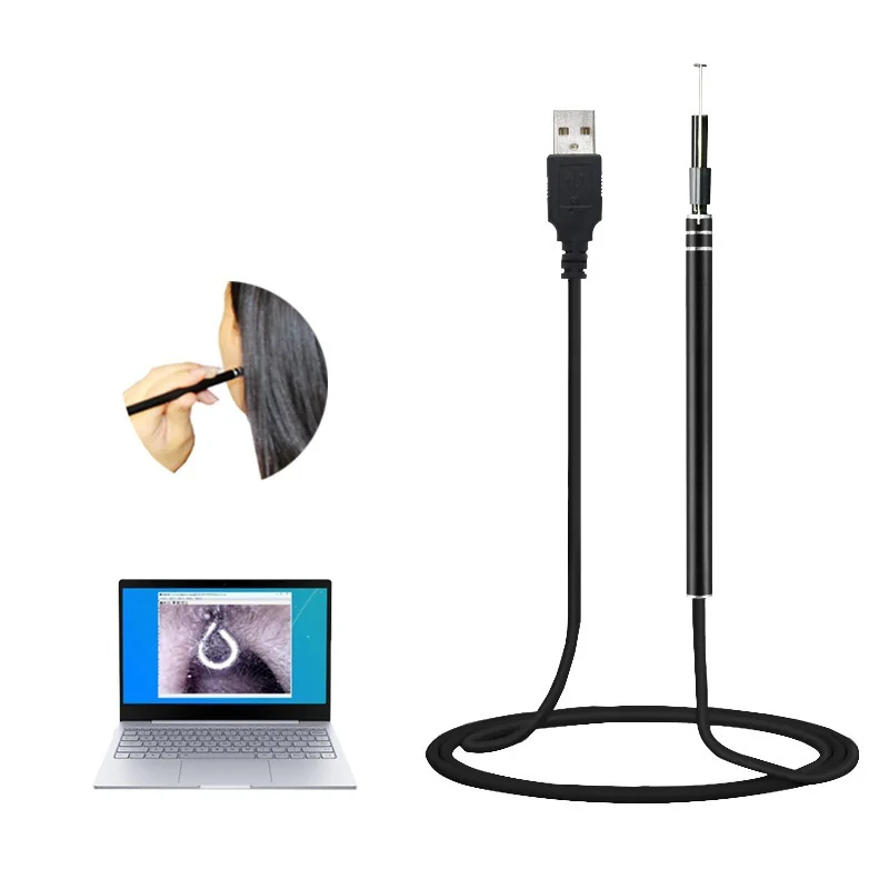 

Endoscopic Ear Cleaning Camera with 6LEDs 5.5mm 720p HD 1.3 MP Borescope Otoscope Inspection Camera Visual Tool for Windows/Mac