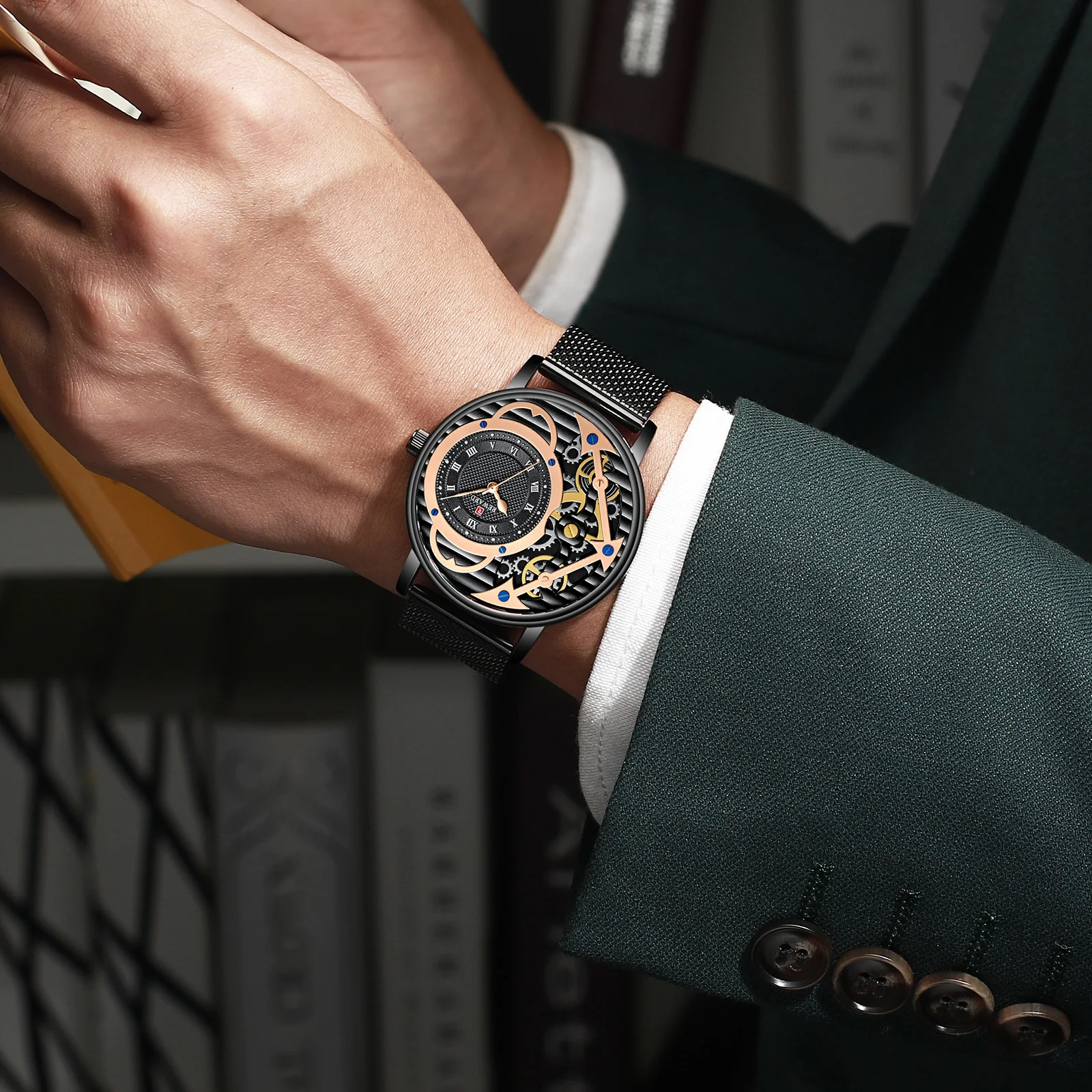 Награда Топ люксовый бренд Мужские часы модные мужские часы-Скелетон часы водонепроницаемые мужские часы из нержавеющей стали Relogio Masculino