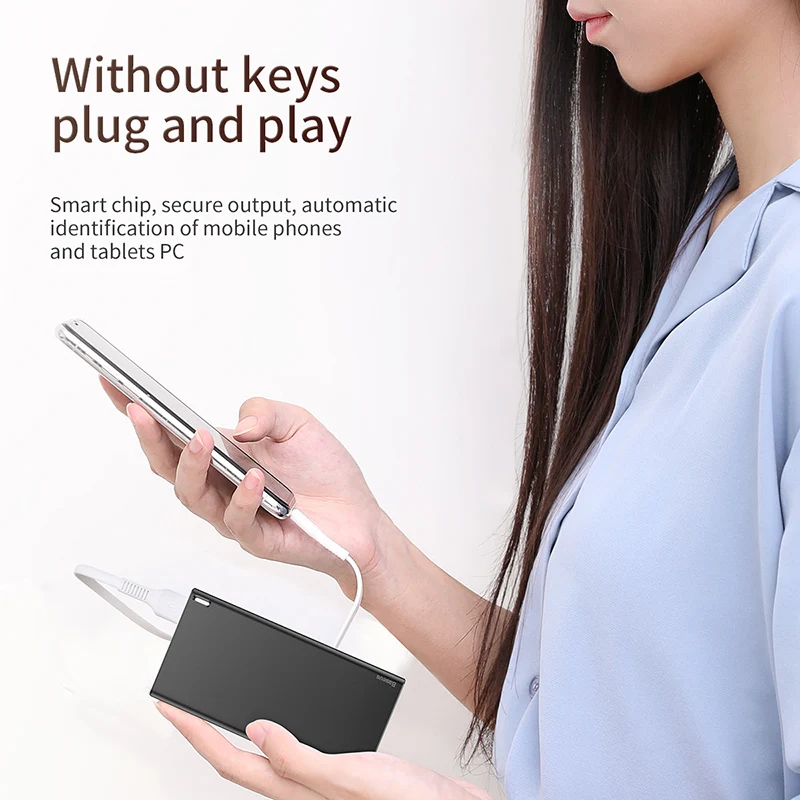 Baseus Handfeeling Power Bank 10000mAh External Battery Pack Portable Mobile Phone Charger For iPhone Samsung Xiaomi Powerbank