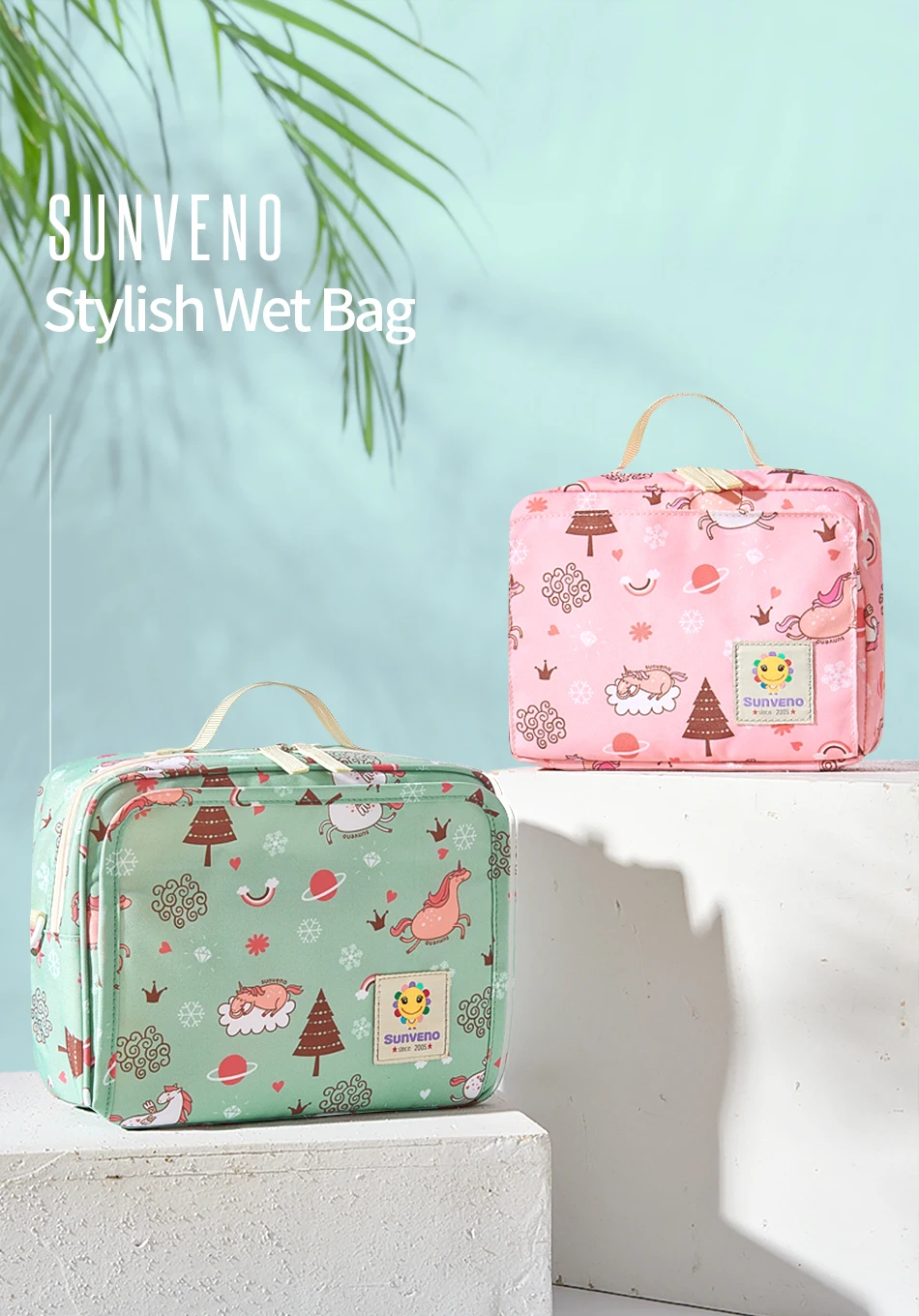 Sunveno новая Оригинальная водонепроницаемая сумка для подгузников, модная сумка для подгузников, многоразовая мокрая сумка для мам для ухода за ребенком, сумка для подгузников для беременных
