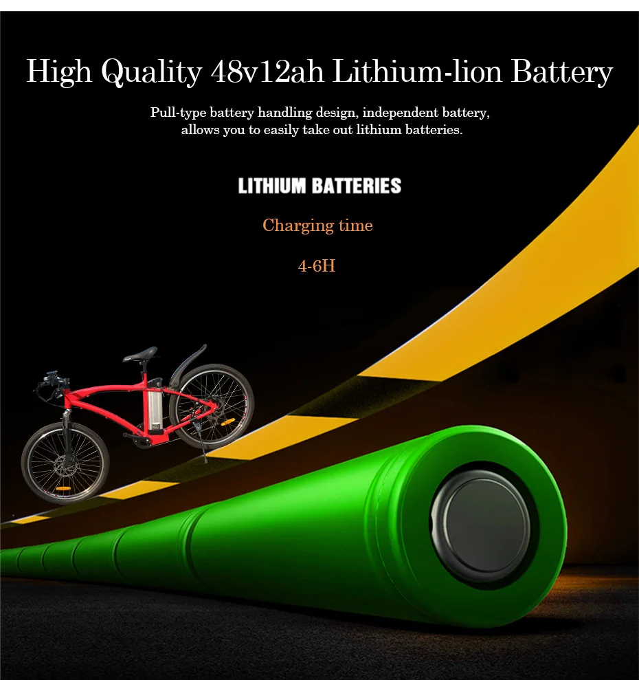 Top 48V 500W Electric Bike Bicycle Mountain Ebike 48V 12ah Lithium Battery 26" 2.125 MTB e Bike Powerful E-bike bicicleta electrica 5